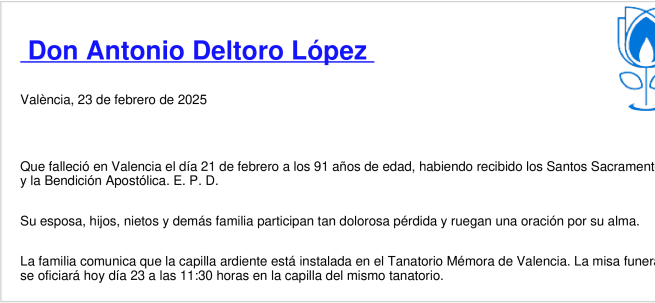 Esquela de Antonio Deltoro López