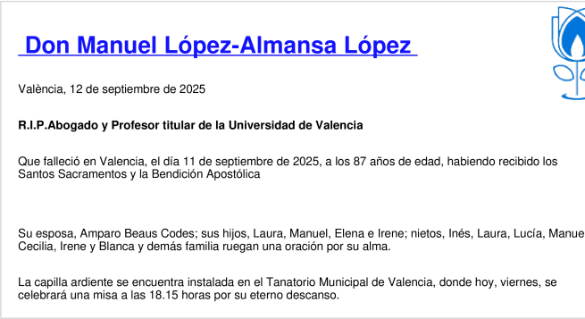 Esquela de Manuel López-almansa López
