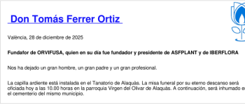 Esquela de Tomás Ferrer Ortiz
