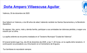 Esquela de Amparo Villaescusa Aguilar