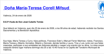Esquela de María-Teresa Corell Mifsud