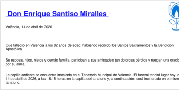 Esquela de Enrique Santiso Miralles